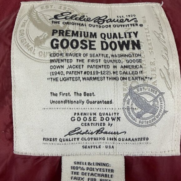Eddie Bauer Women's Hooded Jacket Red Goose Down Parka Womens XXL 2X Gorp Winter - Picture 7 of 10